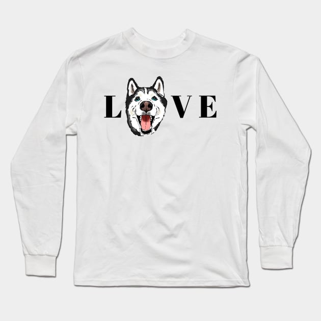 Husky Lovers, Husky Moms, Husky Dads Long Sleeve T-Shirt by sockdogs